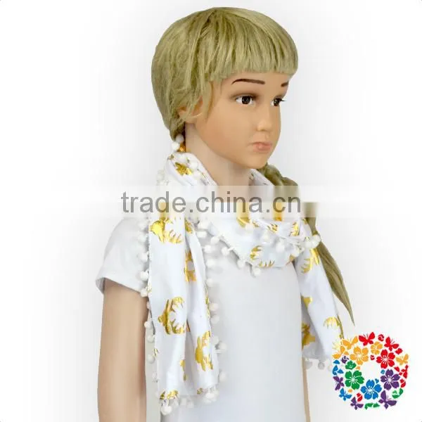 White Silk Scarf For Painting Long Plain Color Scarf Pom Pom Cotton Fashion Scarf photo-4