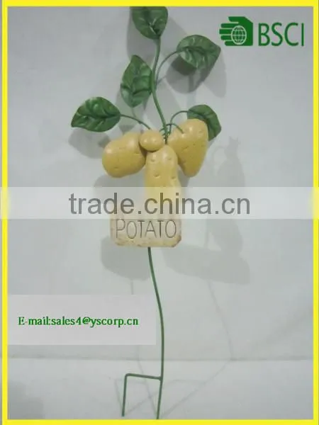 YS2015A218 Spring Fruit Series Peach Apple Pearl Watermelon Orange Wrought Iron Garden Stake photo-3
