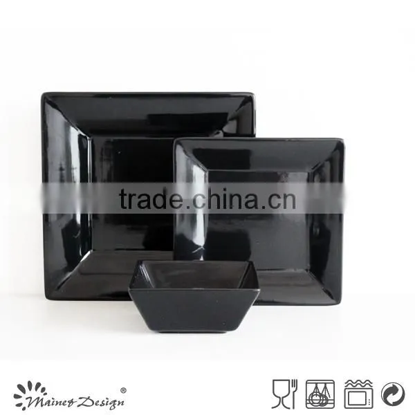 High Quality Square Gray Stoneware Dinnerware Set photo-6