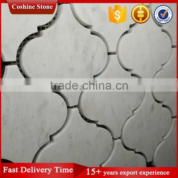 Popular Morden Lantern Shape Carrara Stone Mosaic Tile Kitchen Backsplash photo-4