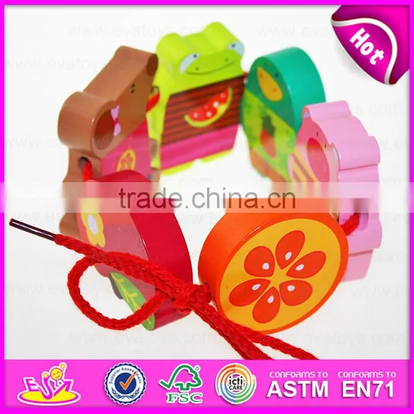 2015 Wooden Happy Threading Toys for Kids,Children DIY Hand Threading Toy,Threading Educational Kids Wooden Blocks Toy W11E041 photo-2