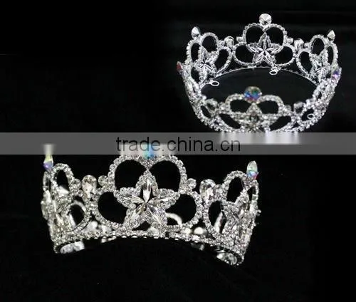 Pageant Rhinestone Big Fashion Women Crown Hair Accessoreis Headwear Tiaras photo-2