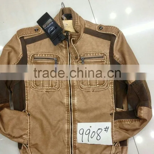 NEWEST TOP FASHION MEN WINTER PU JACKET WITH HOOD photo-4
