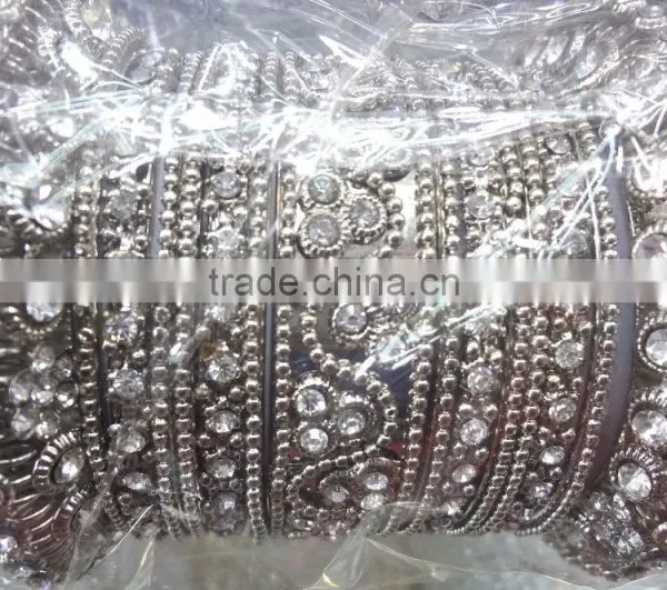 Antique Gold Finish Bridal Set,Indian Bridal Bangles Bracelet,Fashion Bangle Sets photo-2