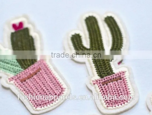 Custom High Quality Cactus Embroidered Patch for Clothes Embroidery Patch Made in China Choose Size/color photo-5