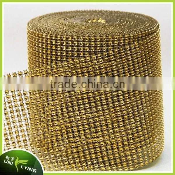 4.75"X 10 Yards Red Plastic Mesh Wraps Rhinestone Ribbons For Wedding Centerpieces DecorationsMesh Rhinestones photo-2