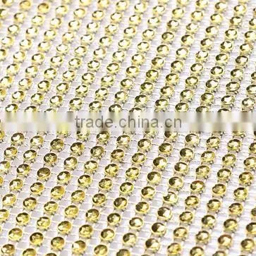 Bling Bling Gold Color Or Various Colors Plastic Rhinestone Mesh Trimming Custom Cut For Decoration Vase Clothing Shoes photo-2