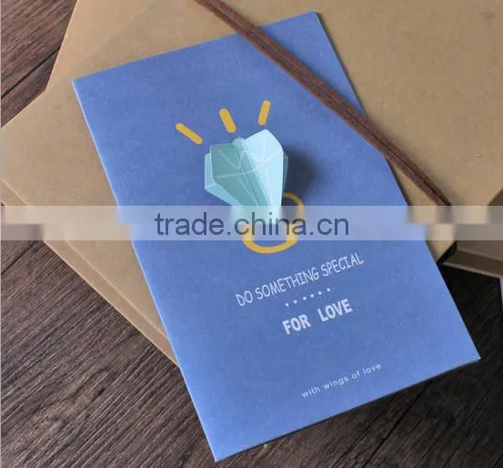Wholesale Loving Heart Invitation Card Paper Wedding Card for New Year Gift 2017 photo-3