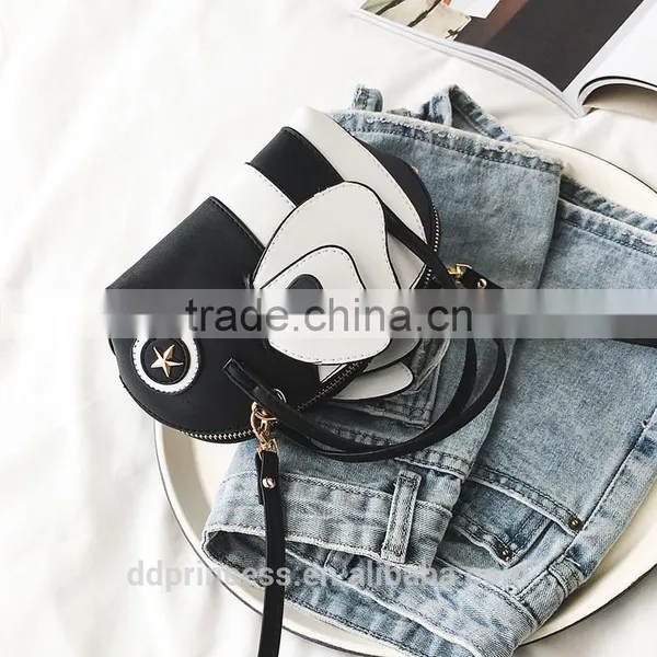 PU Crossbody Bag for Girls Women Lady Black Animal Deign Cute Kid Bag photo-3
