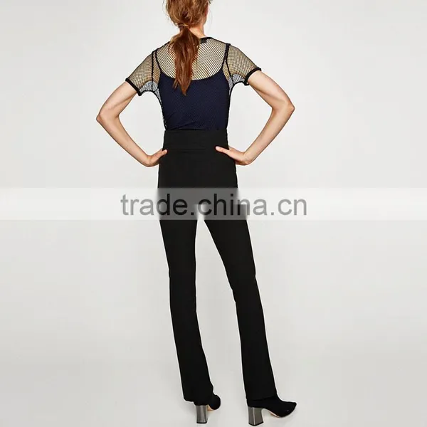 Wholesale Women Custom Top Casual Woman Mesh Short Sleeve Knitted T-Shirt China Supplier photo-3