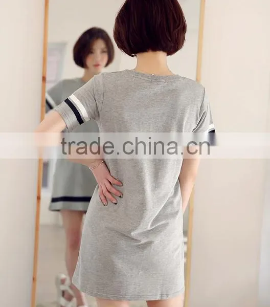 In the Summer of 2016 New Grey Dress With Short Sleeves photo-5