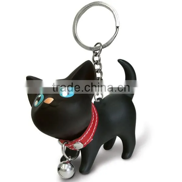 Hot Sale Rubber Pvc Cat Shaped Keychain photo-5
