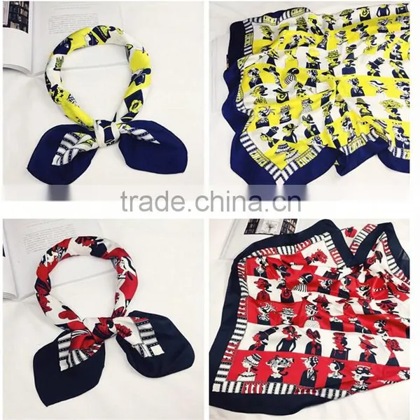 Wholesale Fashion Customized Printing Square Silk Scarf photo-2