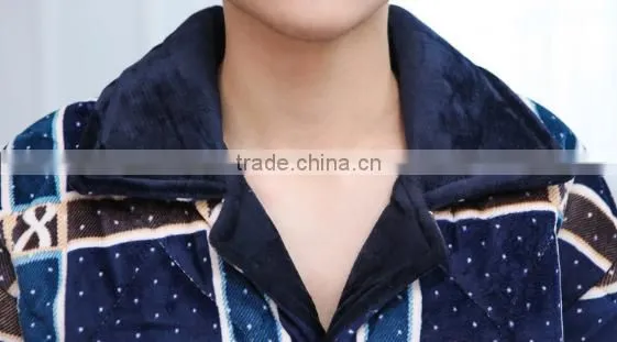 100% Polyester Warm Men Pajamas High Quality With Button photo-4