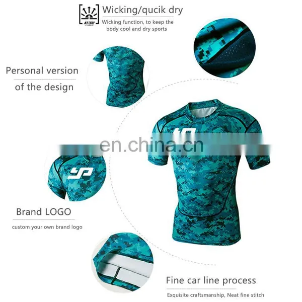 High Quality Compression Sublimated Rash Guard Men Spandex Exercise Custom Printed Rash Guard photo-2