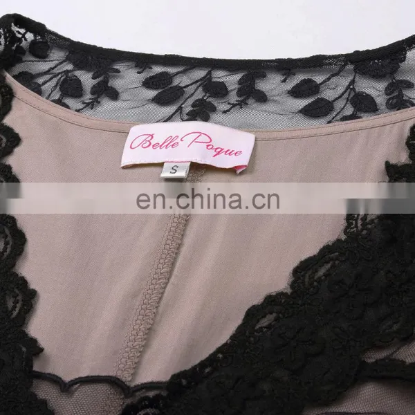 Belle Poque Sexy Women's Retro Vintage Half Sleeve V-Neck Lace Victorian Style Dress BP000247-3 photo-3