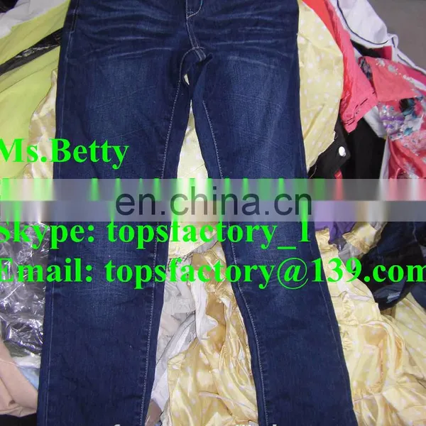 Cream Fashion Second Hand Jeans Used Denim Jeans