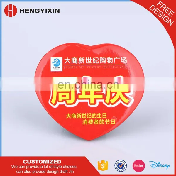 Custom Cheap Heart Shape Printing Metal Custom Tin Badges photo-4
