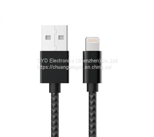 Nylon Braided Cables, 8-pin Gold Plated, Metal Shell, With Various Colors