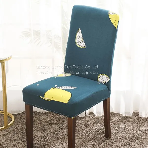 Red Printed Stretch Dining Room Chair Covers Soft Removable Dining Chair Slipcover photo-4