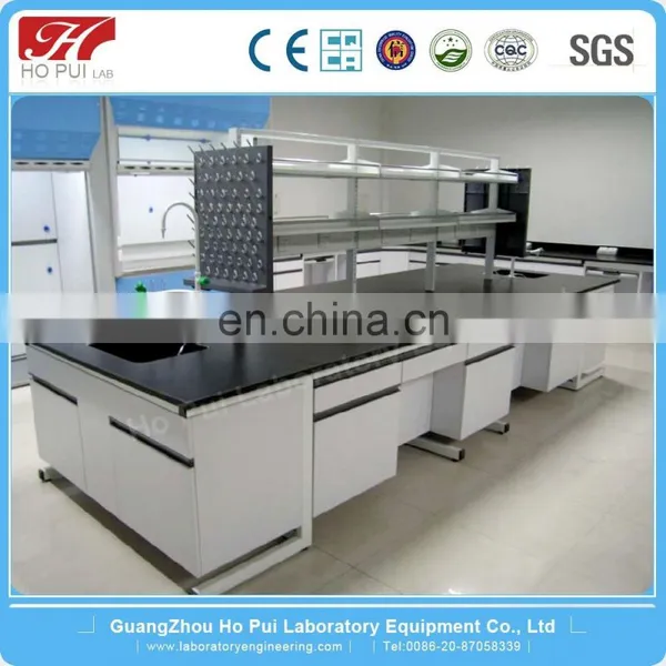 Epoxy Resin Worktop Lab Bench With Reagent Shelf Chemical Resistant Lab Table Lab Furniture photo-3