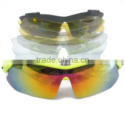 Fluorescein Yellow Frame Outdoor Hunting Golf Fishing Hiking Sport Riding Skiing Uv400 Polarized Sunglasses Glasses 5 Lenses Cas photo-2