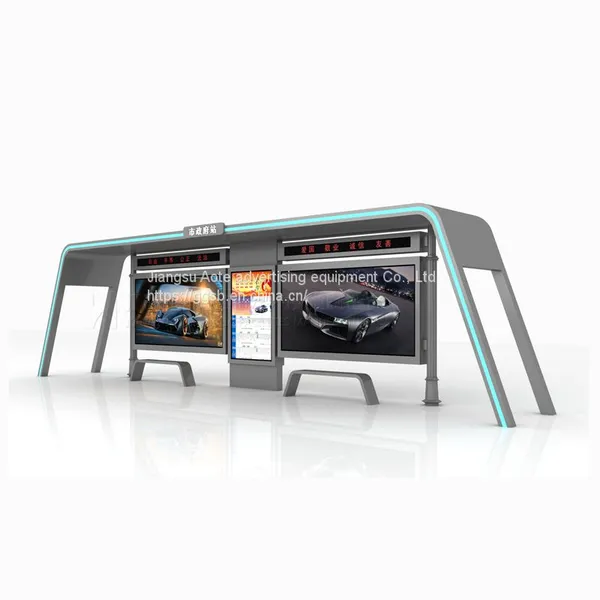 Outdoor Heating Seat Bus Stop Sign Intelligent Bus Shelter Platform Advertising Light Box Production photo-5