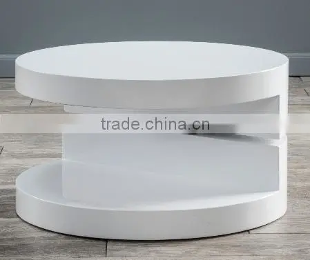 Three Layers Square Rotating MDF Board Coffee Table photo-6