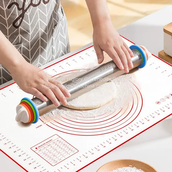 Custom Non Stick Soft Bbq Pastry Oven Kneading Rolling Dough Baking Silicone Mat for Cooking photo-5