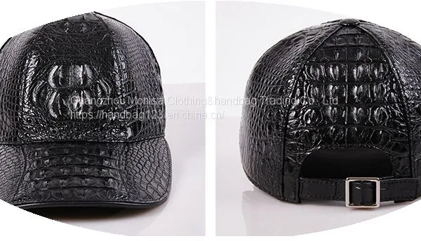 Leather Hats Men's Trendy Peaked Caps Autumn And Winter Crocodile Leather Outdoor Shade Fashion Baseball Caps Travel Sun Protection Caps photo-3