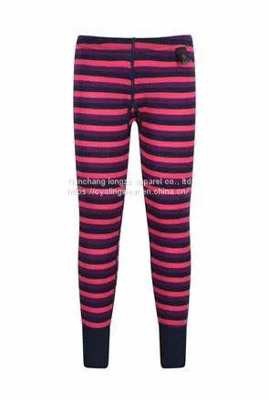Kids Yarn Dyed Stripe Merino Thermal Underwear Merino Thermal Baselayer for Children photo-2