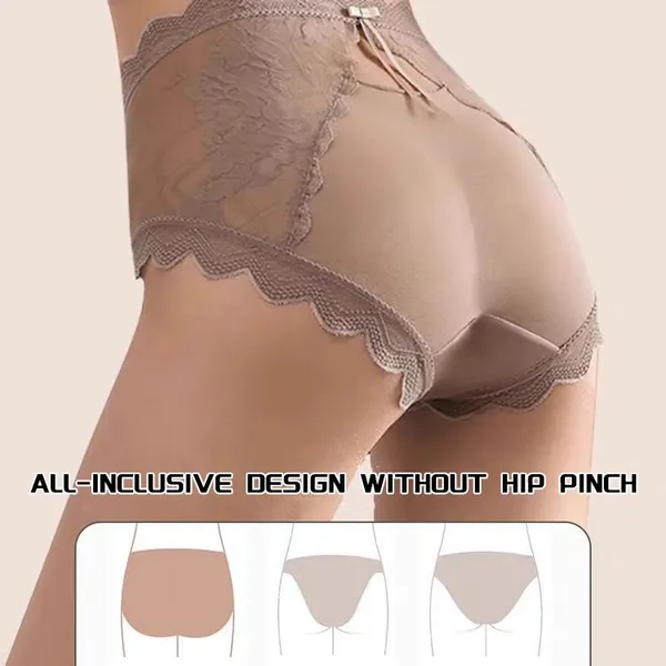 Sexy High Waisted Underwear for Women Plus Size Briefs Breathable Lace Panties High Waisted Panties photo-4