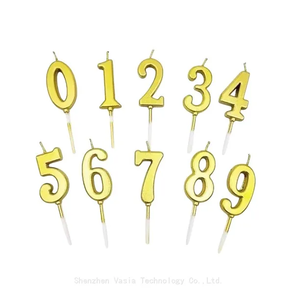 Multi-color Gold Number Candles 0-9, Wholesale Cake Decor for Birthday & Theme Parties photo-4