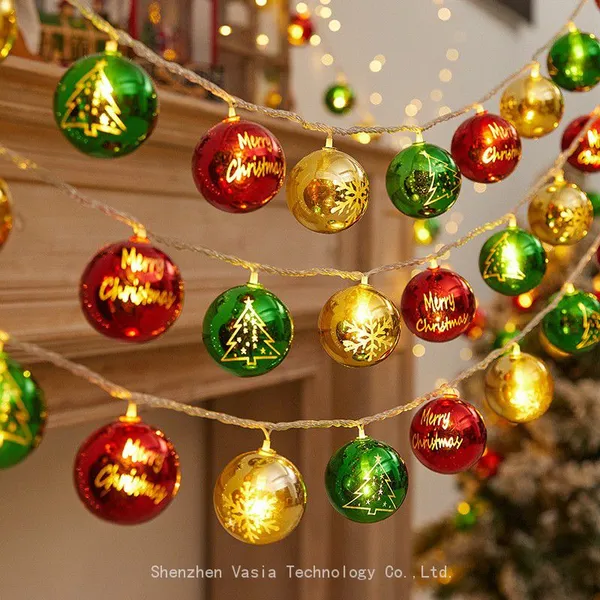 Wholesale Metallic Ball Xmas Lights - 20LED Strings, for Home & Mall Christmas Decor photo-5