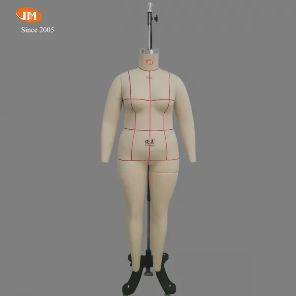 Junmei 1XL Women's Dress Form With Adjustable Shoulders, Detachable Arms & Rolling Stand – Plus Size Mannequin for Pattern Making, Fitting