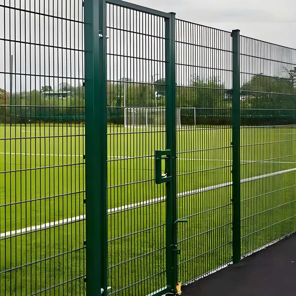 Galvanized Sports Field Fence 2D Double Wire Mesh Panels With High Posts for Basketball Court