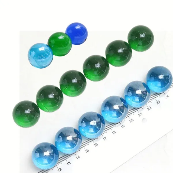 Colored Glass Beads 14mm x 16mm x 25mm Glass Marbles Galactic Jewelry Glass Balls photo-3