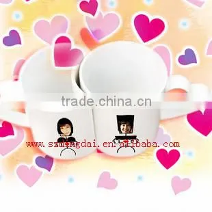 Ceramic Sun and Moon White Couple Ceramic Sun and Moon Mug Sublimation Mug Heart Handle Sun & Moon11OZ Sublimation Mug photo-2