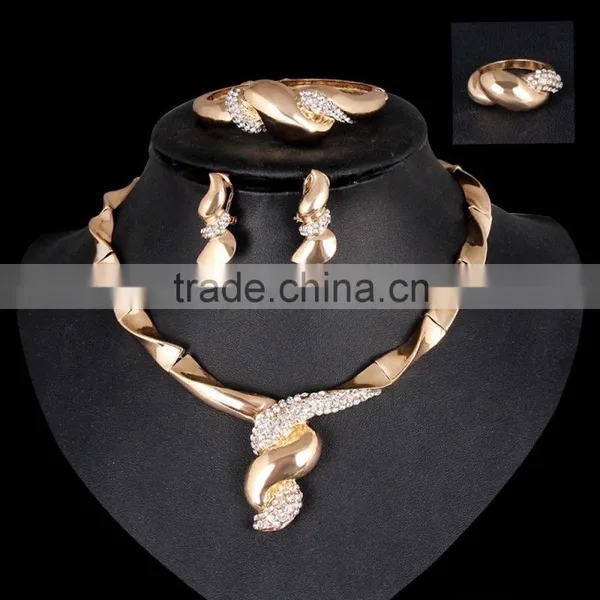 Stylish Gold Plated Jewelry Set For Wholesale,2016 New Design Necklace Jewelry Set Beautiful Jewelry Set photo-3