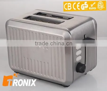 CE GS ROHS AND ETL 2 SLICE FULL STAINLESS STEEL POP UP SLOT TOASTER