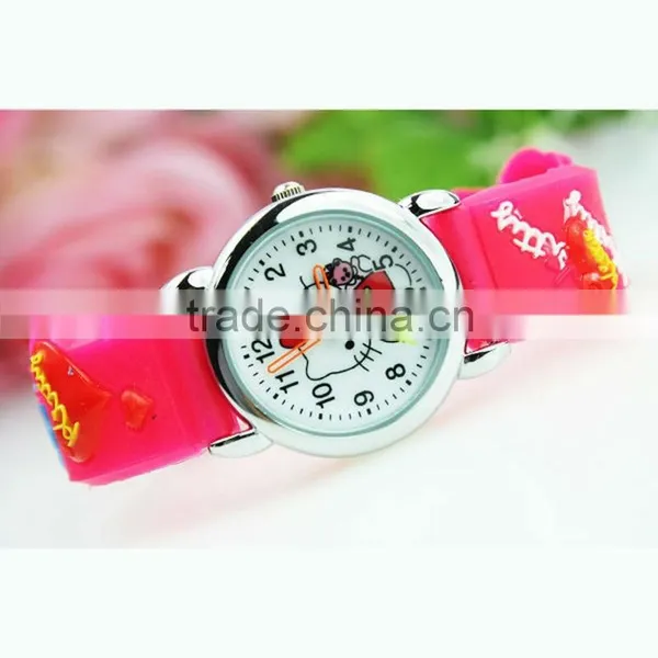 Adorable Child's Timepieces, Hello Kitty Face Girl's Watch, Popular Vogue 3D Silicone Strap Kid's Watch photo-2