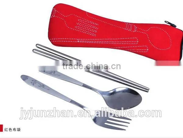 Direct Factory Flatware Spoon Chopsticks With Water-proof Cloth Bag Packing photo-2