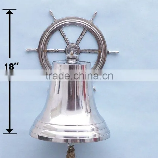 Handcrafted Nautical Decor Hanging Ship Wheel Bell NBB 0016 photo-2