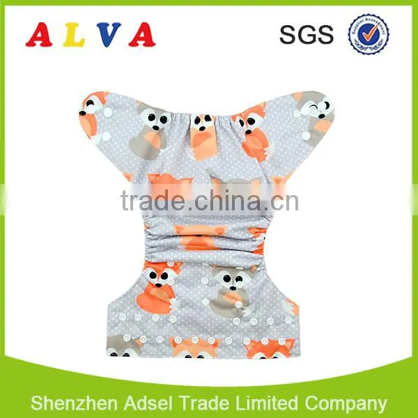 Alva 2016 Fox Pattern Free Shipping Wholesaler of Baby Cloth Diapers photo-3