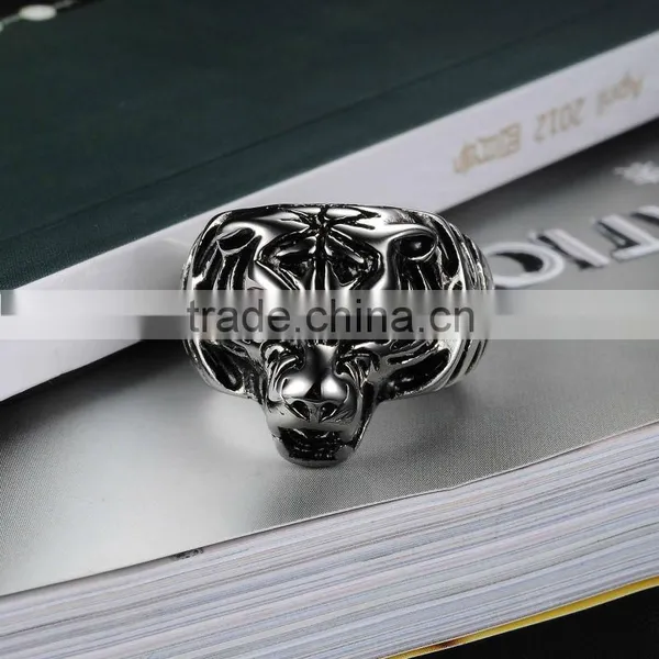 Big Lion Head Men's Ring Indian Head Ring photo-5