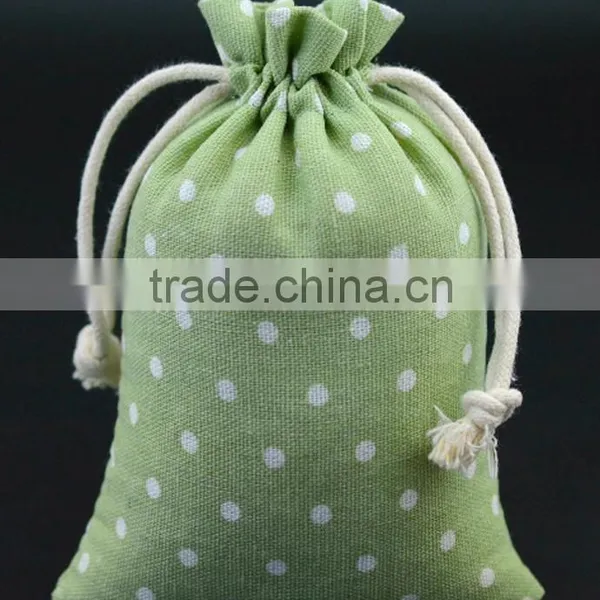 Promotion Hemp Dots Printed Jute Drawstring Bag With Low Price Supplier's Choice photo-2