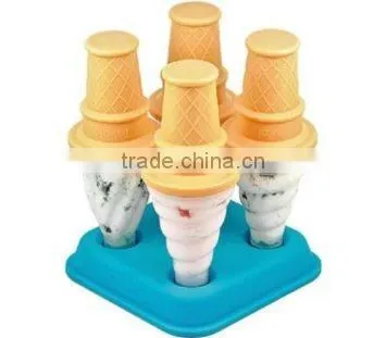 Tovolo Ice Cream Cone Pop Moulds Plastic Ice Cream Popsicle Molds Ice Pop Candy Mould 4 Pcs photo-3