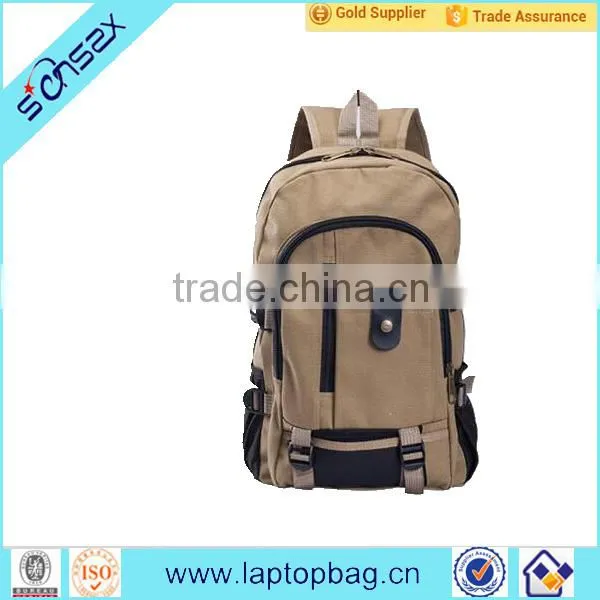 2016 Cheap Canvas Brown School Backpack Bag for Teenager Boys photo-6