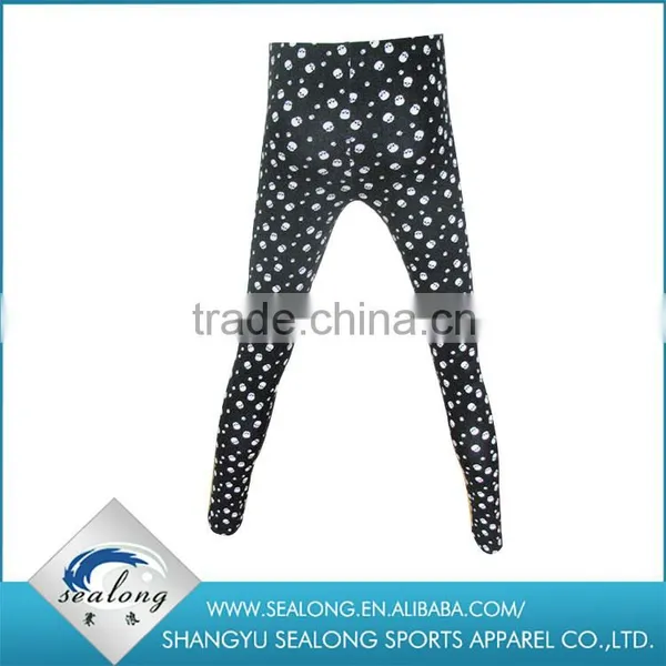 Wholesale Custom Digital Printed Cotton Spandex Skull Tights Legging photo-4