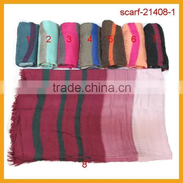 2015 New Design Ombre Plaid Stripe Scarf